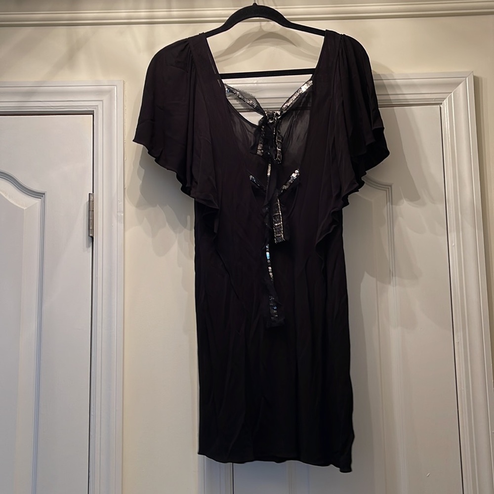Rebecca Taylor Ruffle Dress with Rhinestone Bows - Picture 2 of 4